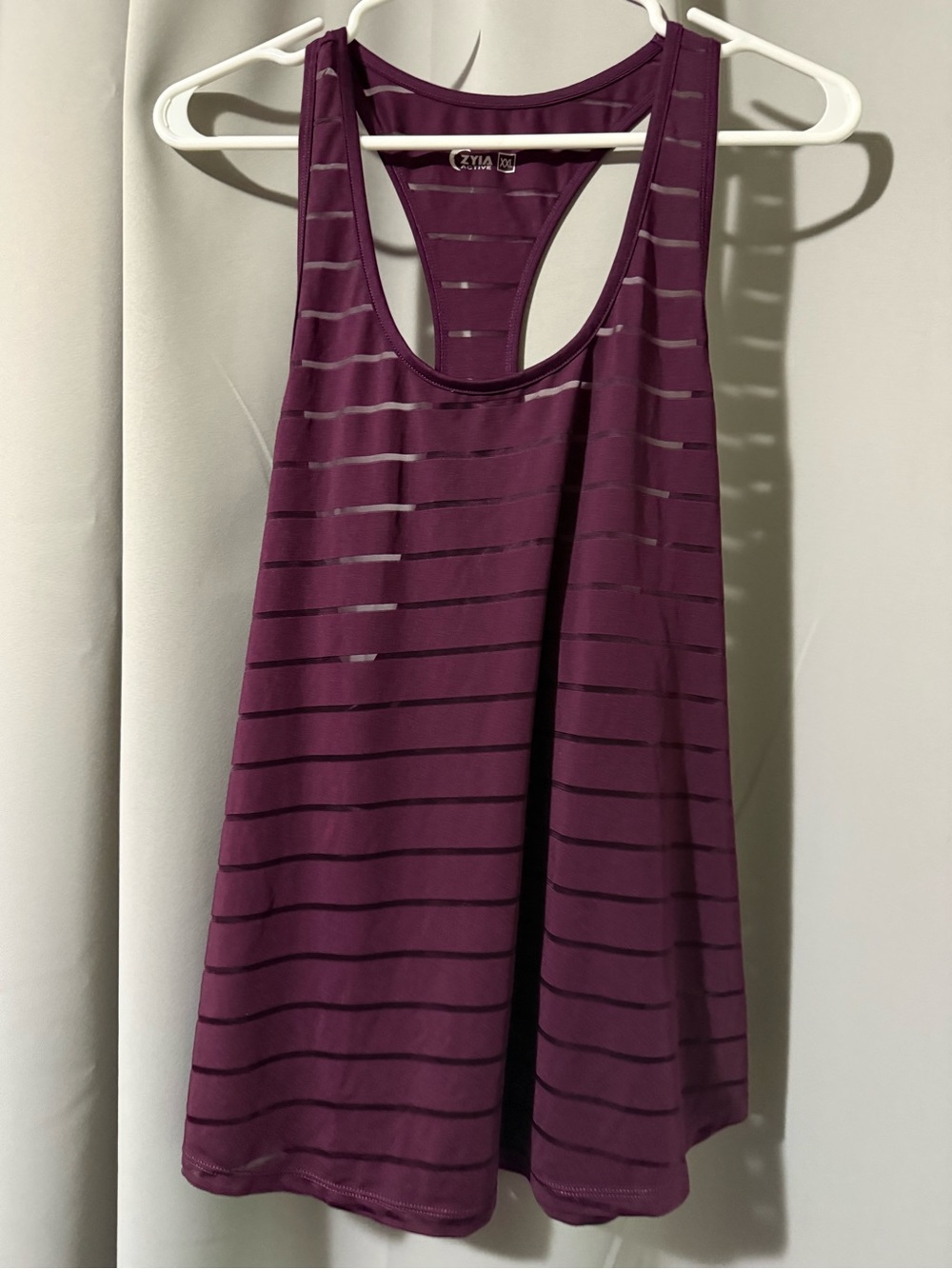 ZYIA Plum Striped Racerback Tank